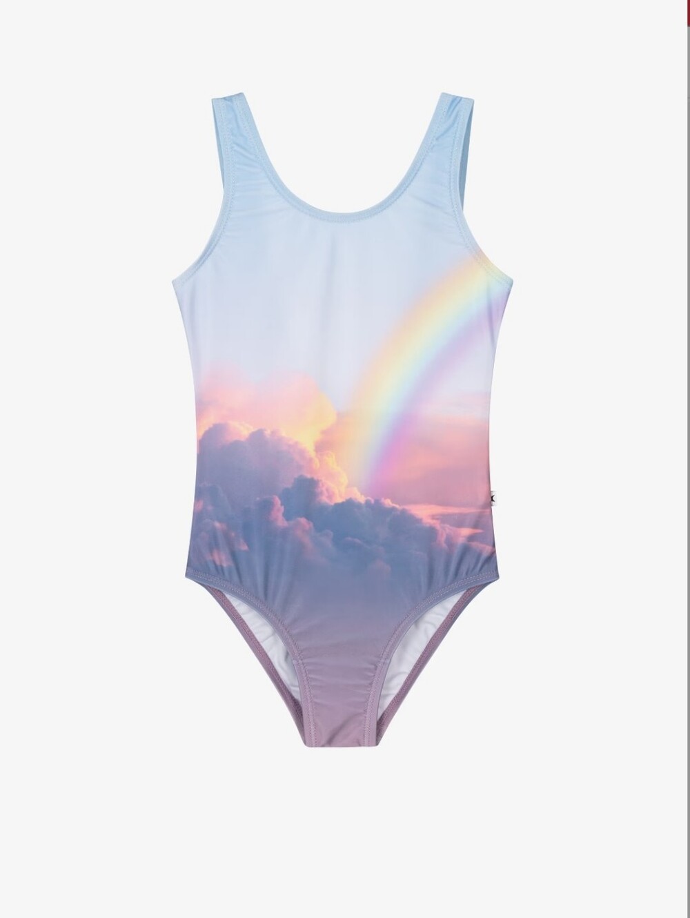 New!Molo Girls Rainbow Sky Cloud Sum One-Piece Swimsuit Soft Stretchy Y2K Beach